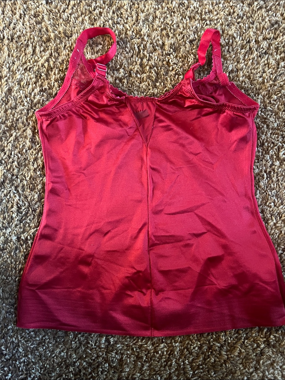 Ruby Ribbon Red Satin Cami - Picture 3 of 4